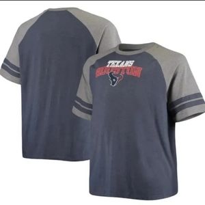 Houston Texans NFL Apparel Raglan Blue Gray T-shirt NWT Men's Big & Tall 2XL NWT
